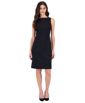 Petite Boat Neck Princess Seam Sleeveless Dress