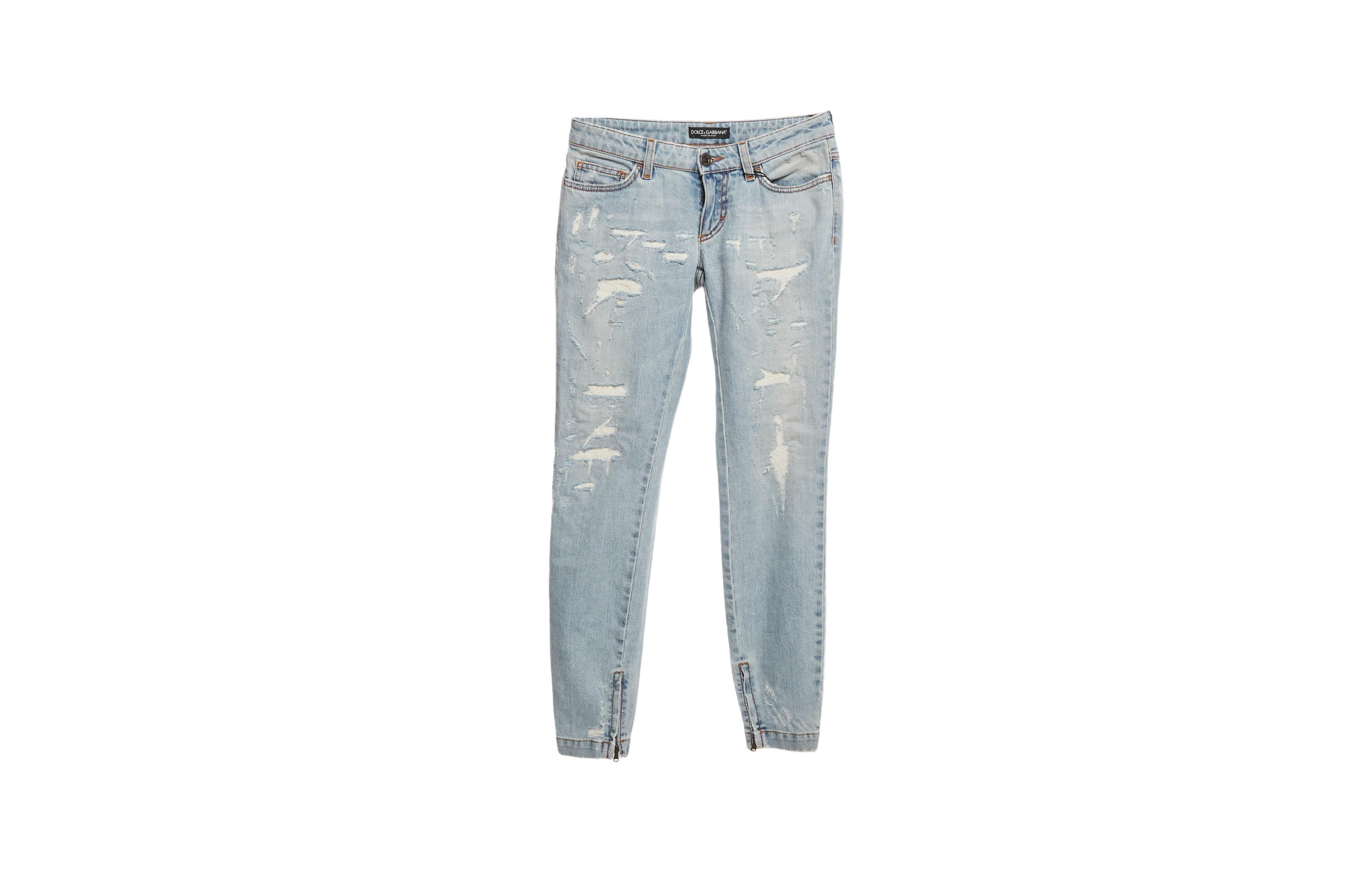 Pre-Owned Dolce & Gabbana Women's Pretty Fit Distressed Mid-Rise Jeans