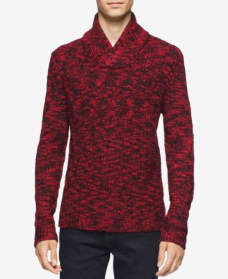 Calvin Klein - Men's Asymmetric Cable-Knit Shawl-Collar Sweater
