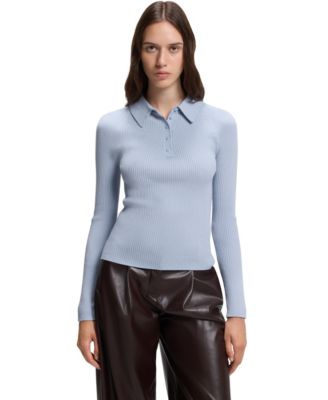 BOSS by Women's Wool Fitted Polo Sweater