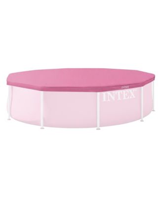 10 Foot Round Metal Frame Outdoor Backyard Swimming Pool Cover, Pink