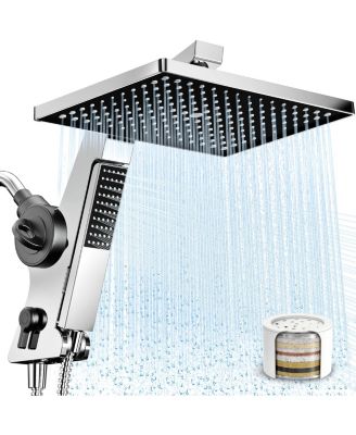 12'' Filtered Rain Shower Head Handheld Dual Softener