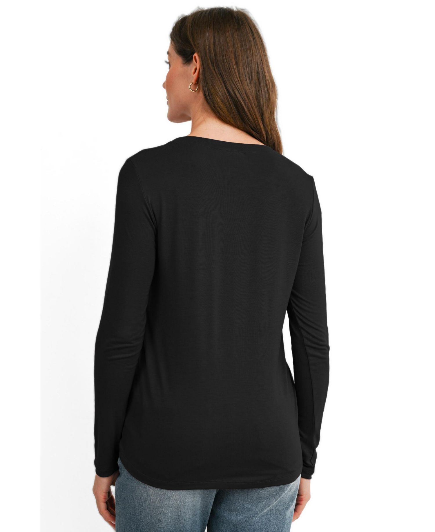 Maternity Long-Sleeve Crewneck Lift-Up Nursing Top