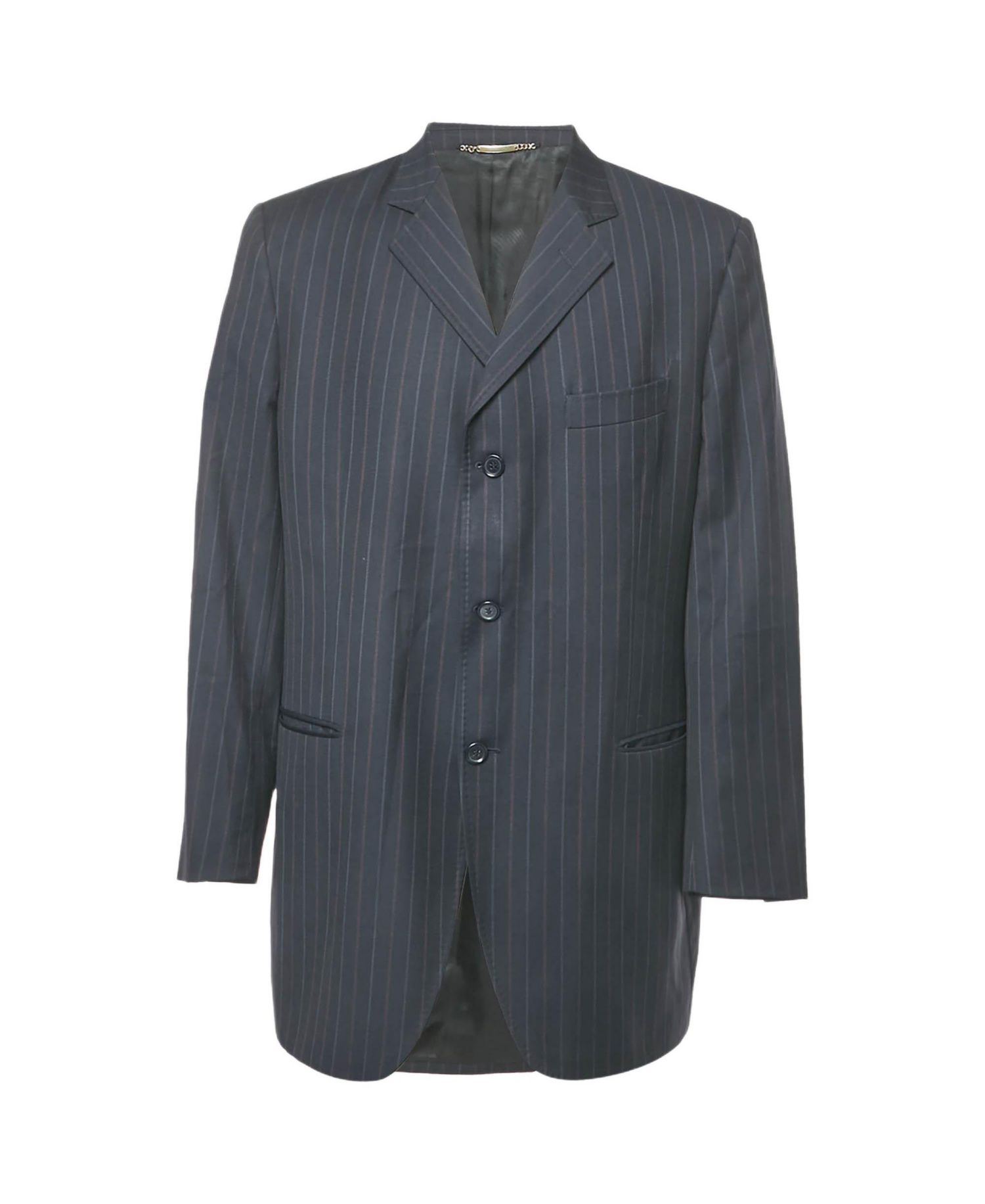 Men's Striped Single-Breasted Blazer