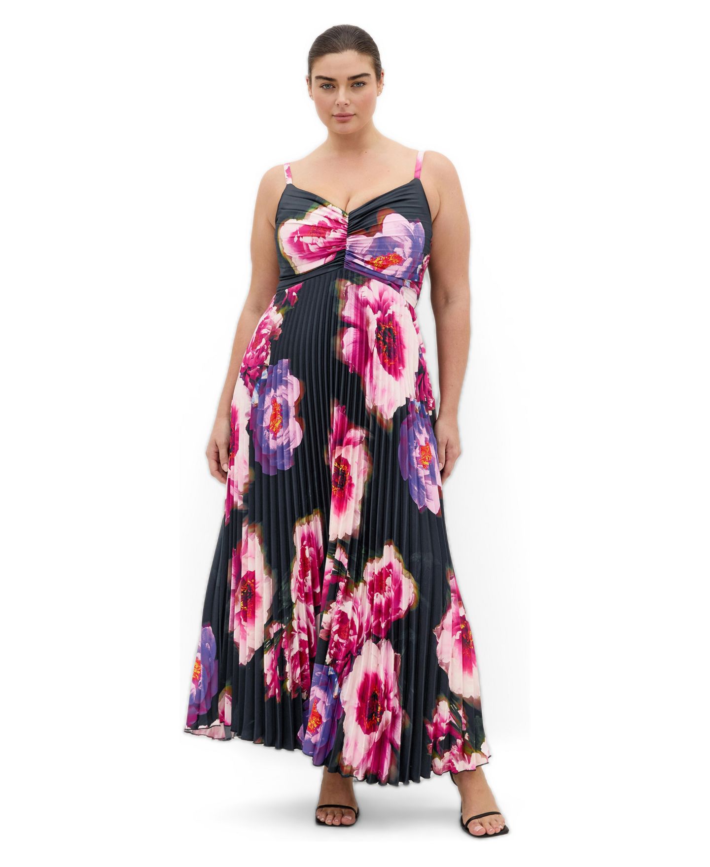 Женское платье CITY CHIC Ariana Print Pleat Maxi, цвет: Розовый — фото 1