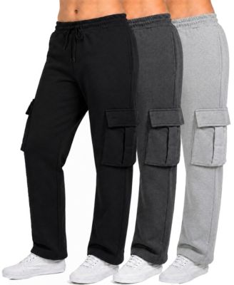Women's Fleece-Lined Loose-Fit Cargo Jogger Sweatpants, 3-Pack