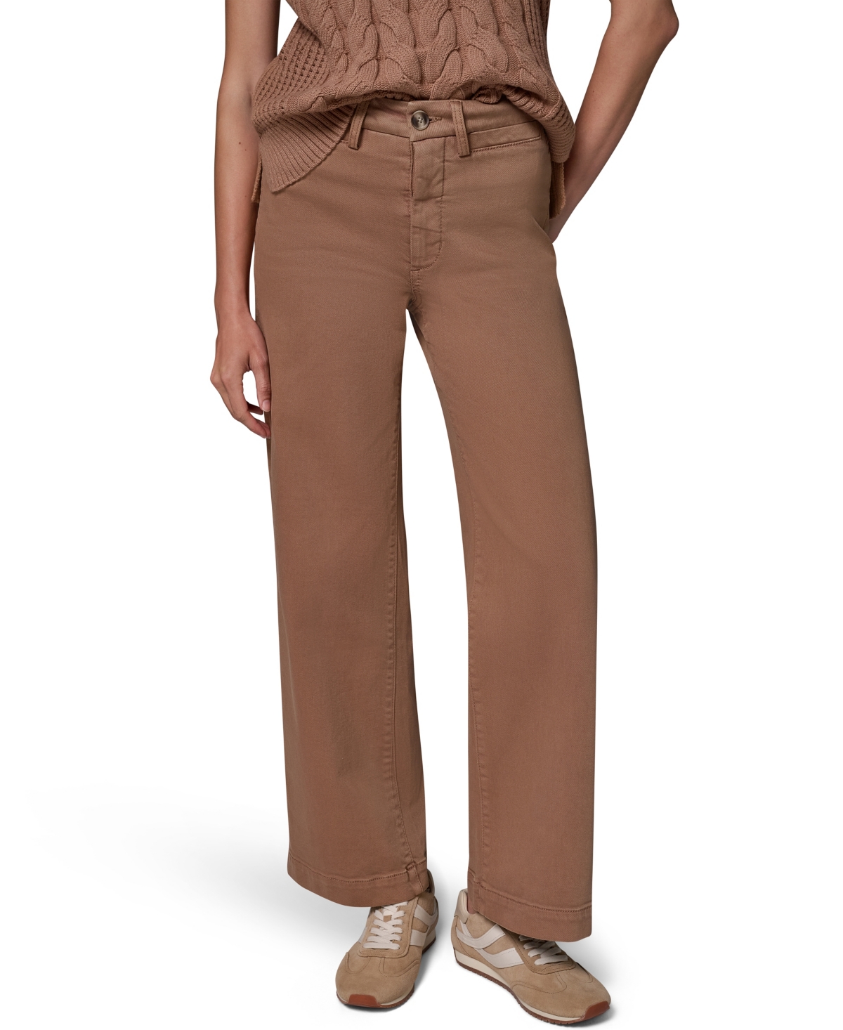 Donna Karan Weekend Women's The Donna High-rise Wide-leg Denim Pants In Camel