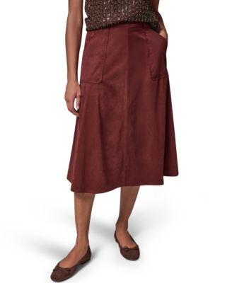 Women's Microsuede A-Line Midi Skirt