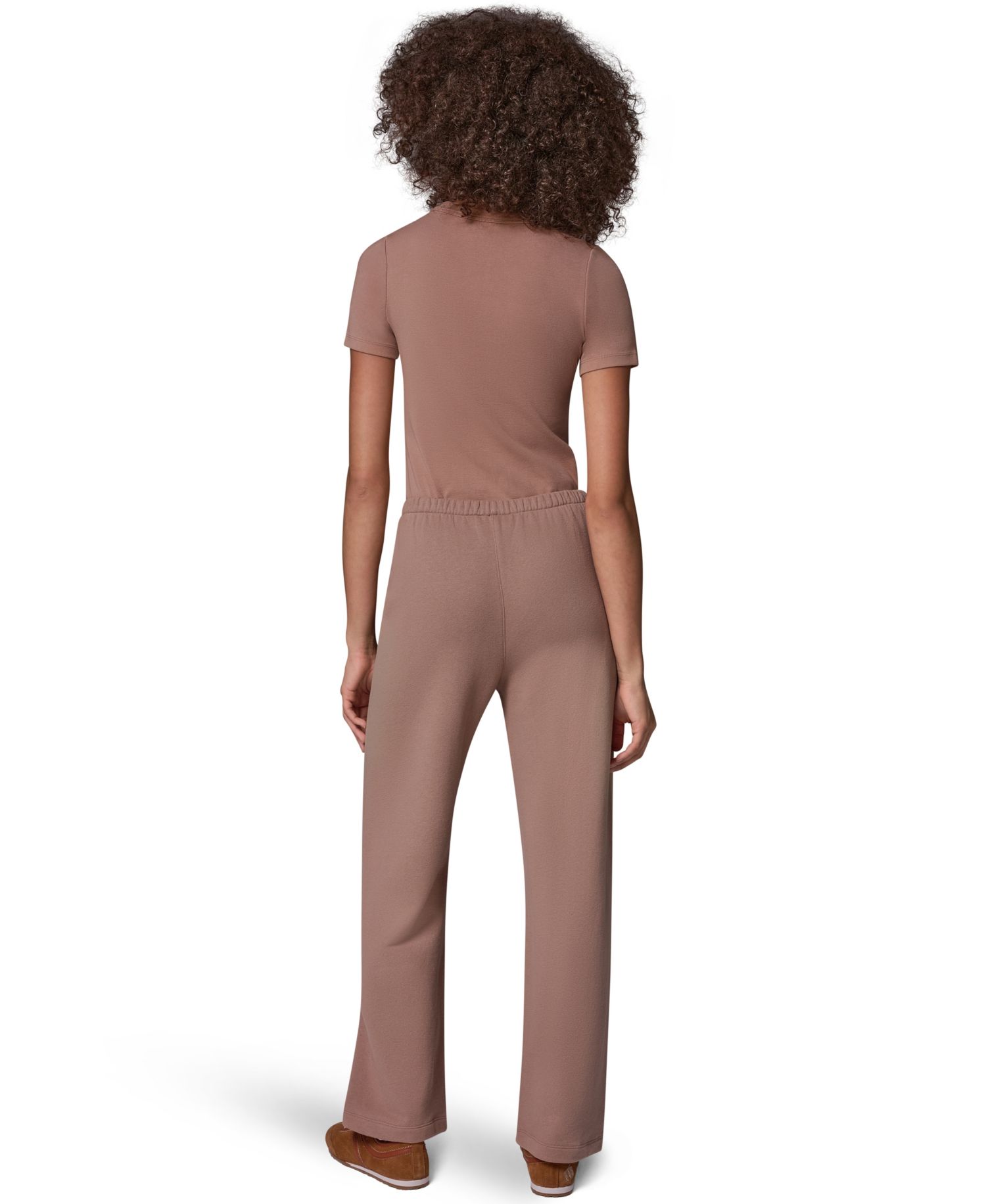 Women's French Terry Wide-Leg Mid-Rise Pants
