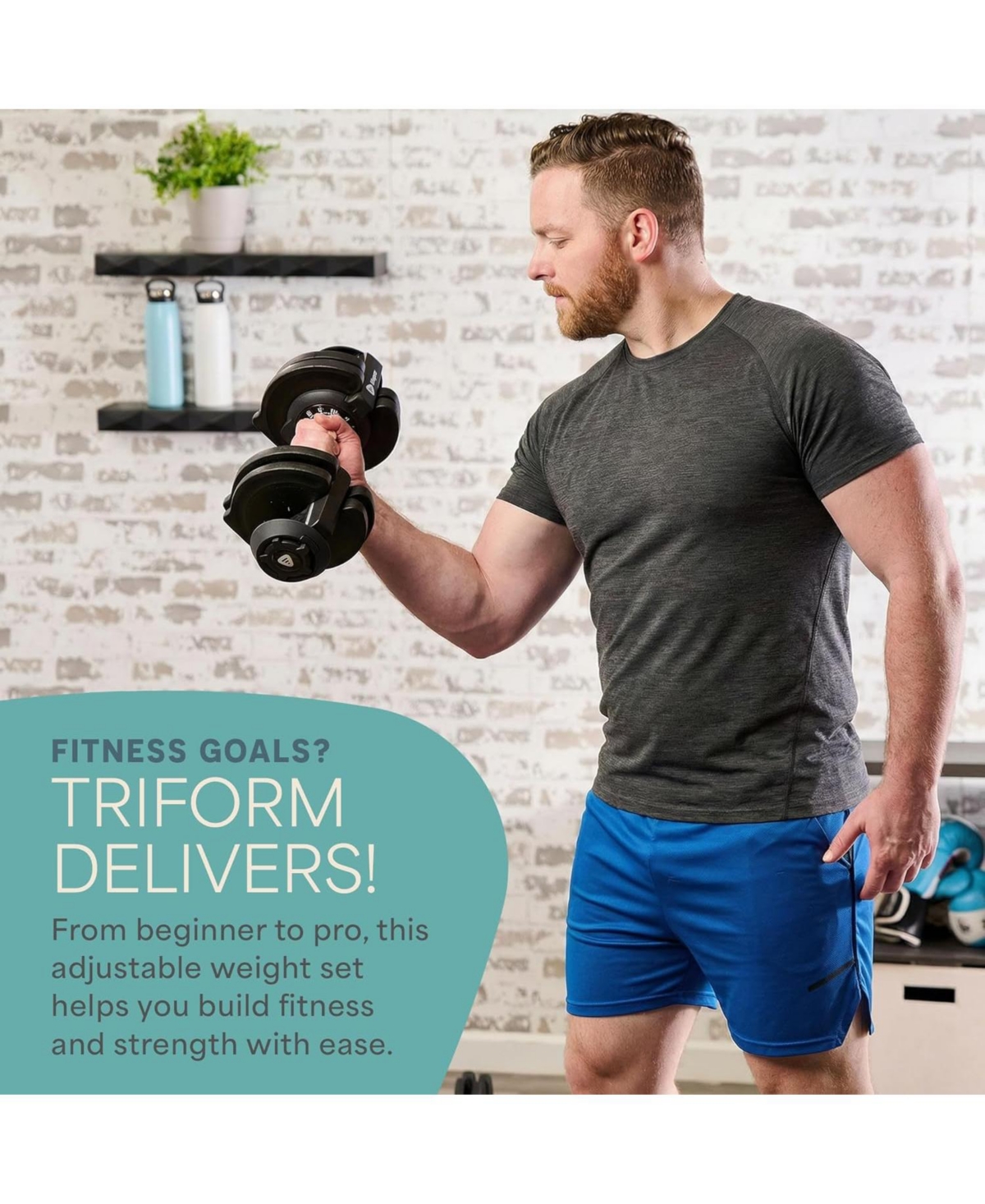 Lifepro Adjustable Dumbbells Set with Rack - Quick Adjust Weights, Secure Grip, Compact Design for Home Gym