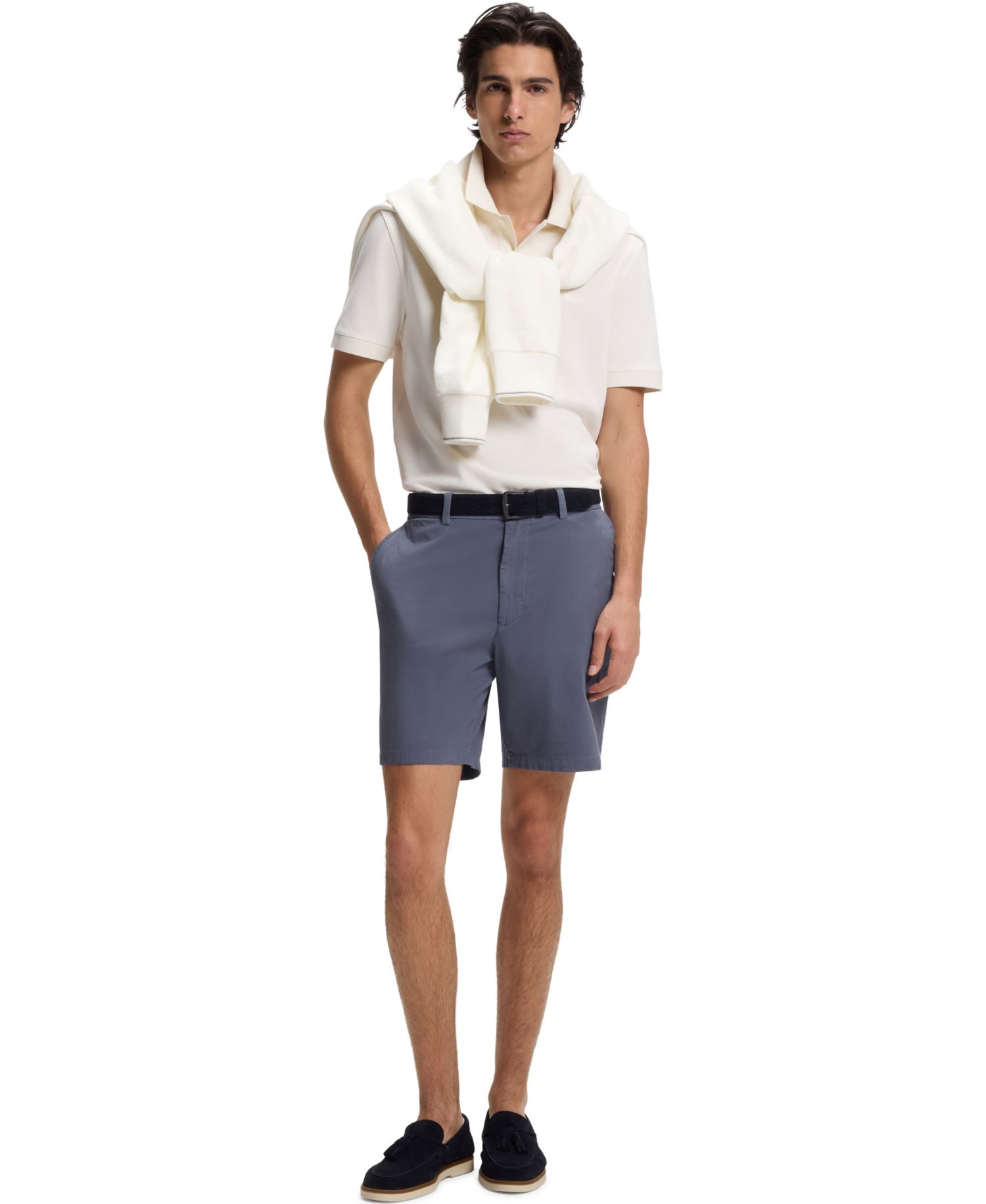 Men's Stretch-Cotton Twill Modern-Fit Shorts, 8" Inseam