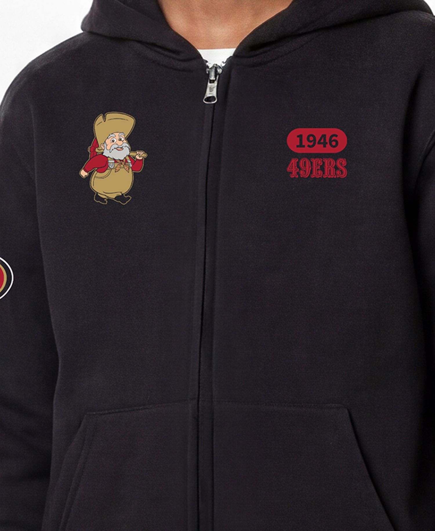 Big Boys and Girls Black San Francisco 49ers Disney X Champion Full-Zip Hoodie