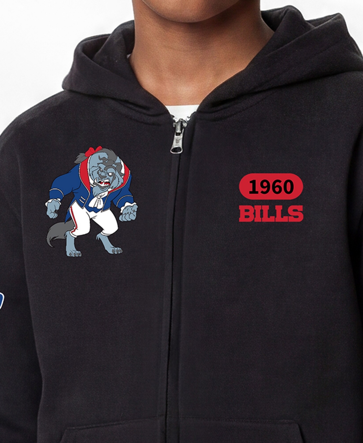 Champion Big Boys and Girls Black Buffalo Bills Disney X Full-Zip Hoodie