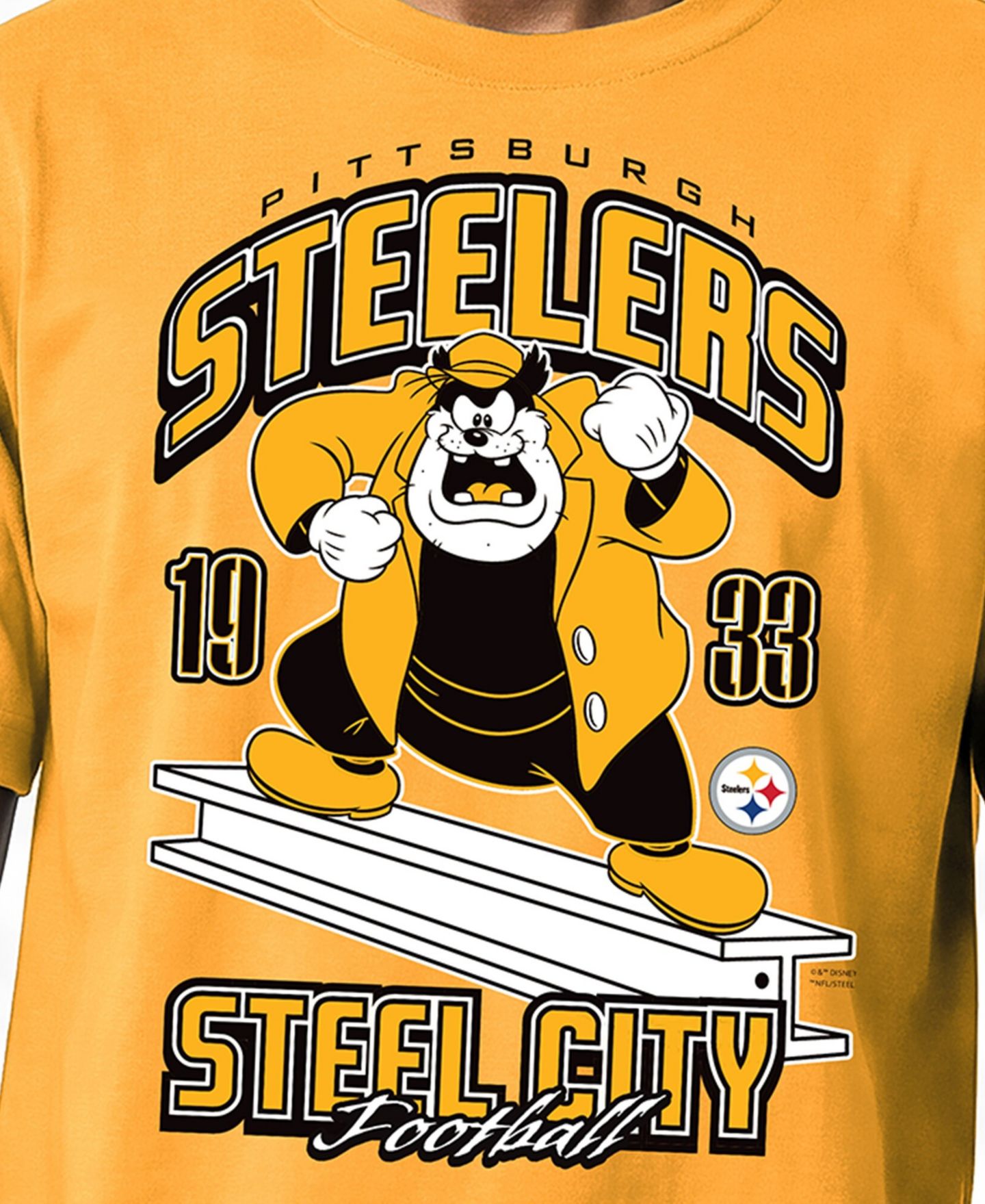 Мужская футболка Champion Gold Pittsburgh Steelers Disney X Champion All Star — фото 2