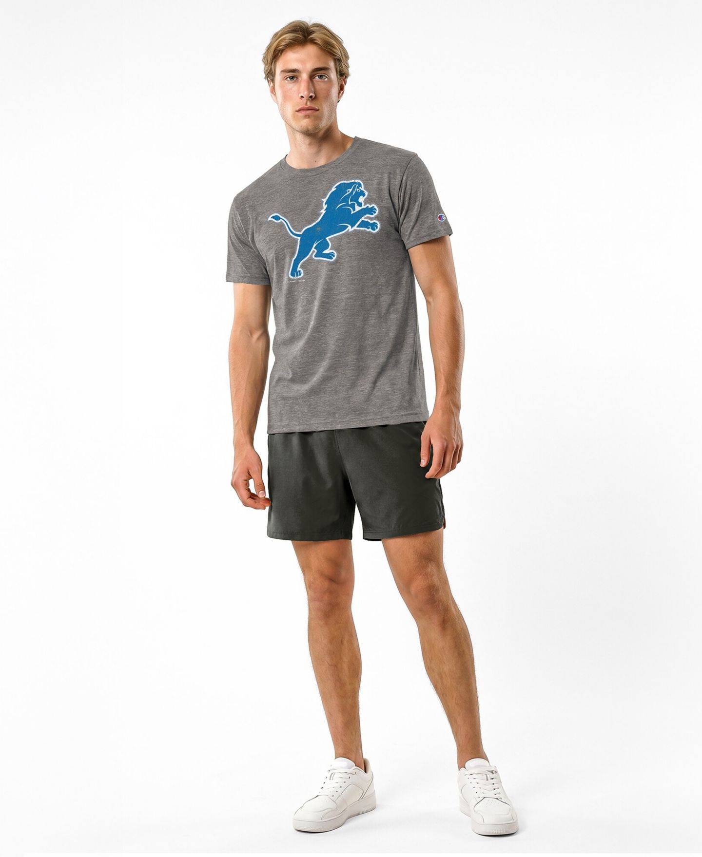 Мужская футболка Champion Gray Detroit Lions Disney X Champion Tri-Blend — фото 4
