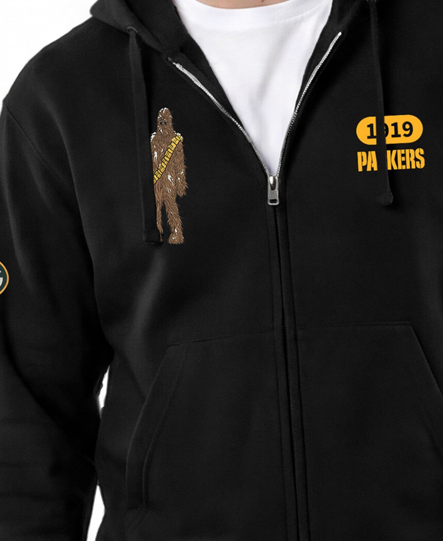 Мужское худи Champion Black Green Bay Packers Disney X Champion All Star Full-Zip — фото 2