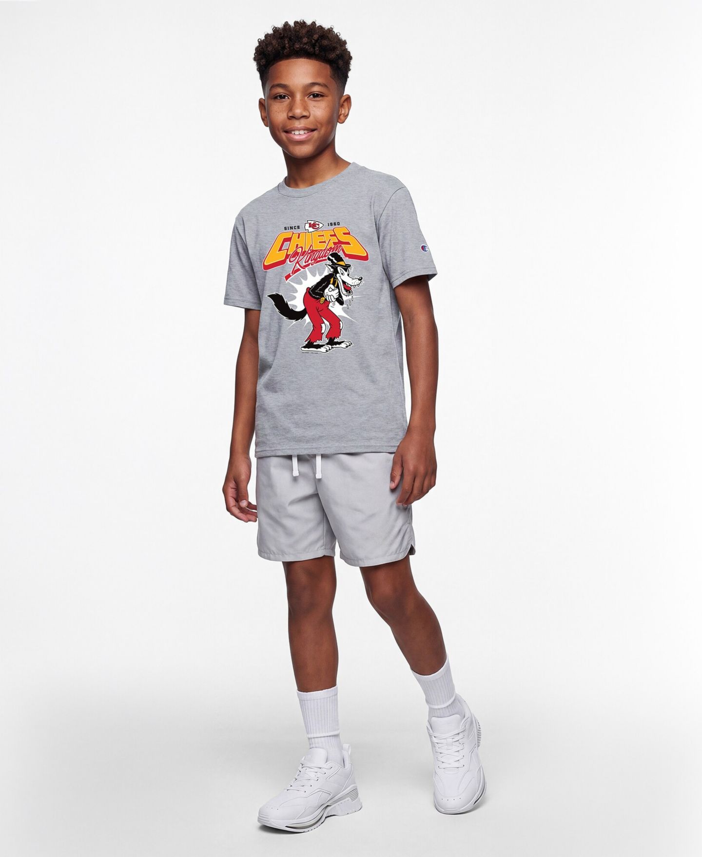 Детская футболка Champion Heather Gray Kansas City Chiefs Disney X Champion — фото 4