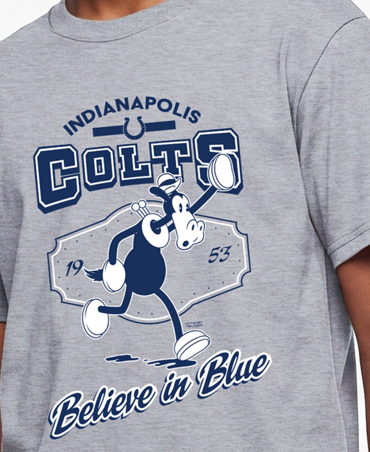 Big Boys and Girls Heather Gray Indianapolis Colts Disney X Champion T-Shirt