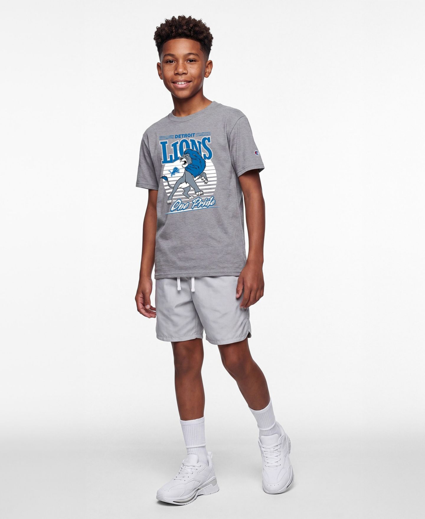 Детская футболка Champion Heather Gray Detroit Lions Disney X Champion — фото 4