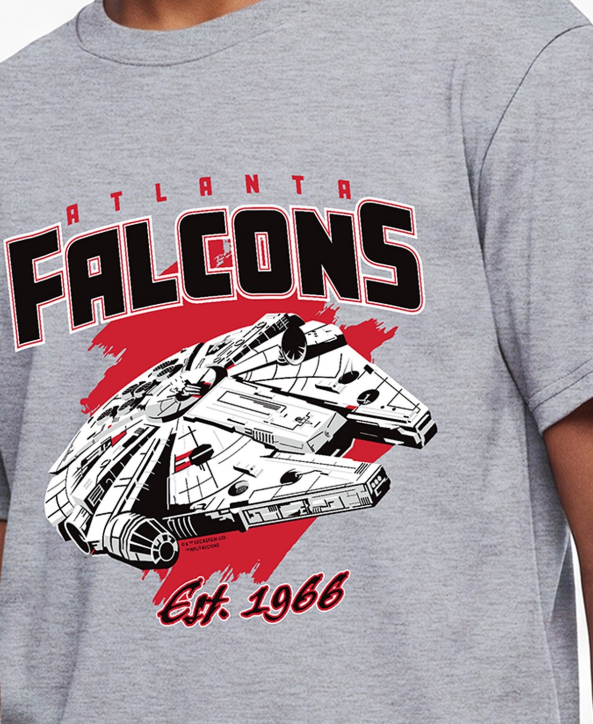 Champion Big Boys and Girls Heather Gray Atlanta Falcons Disney X Champion T-Shirt