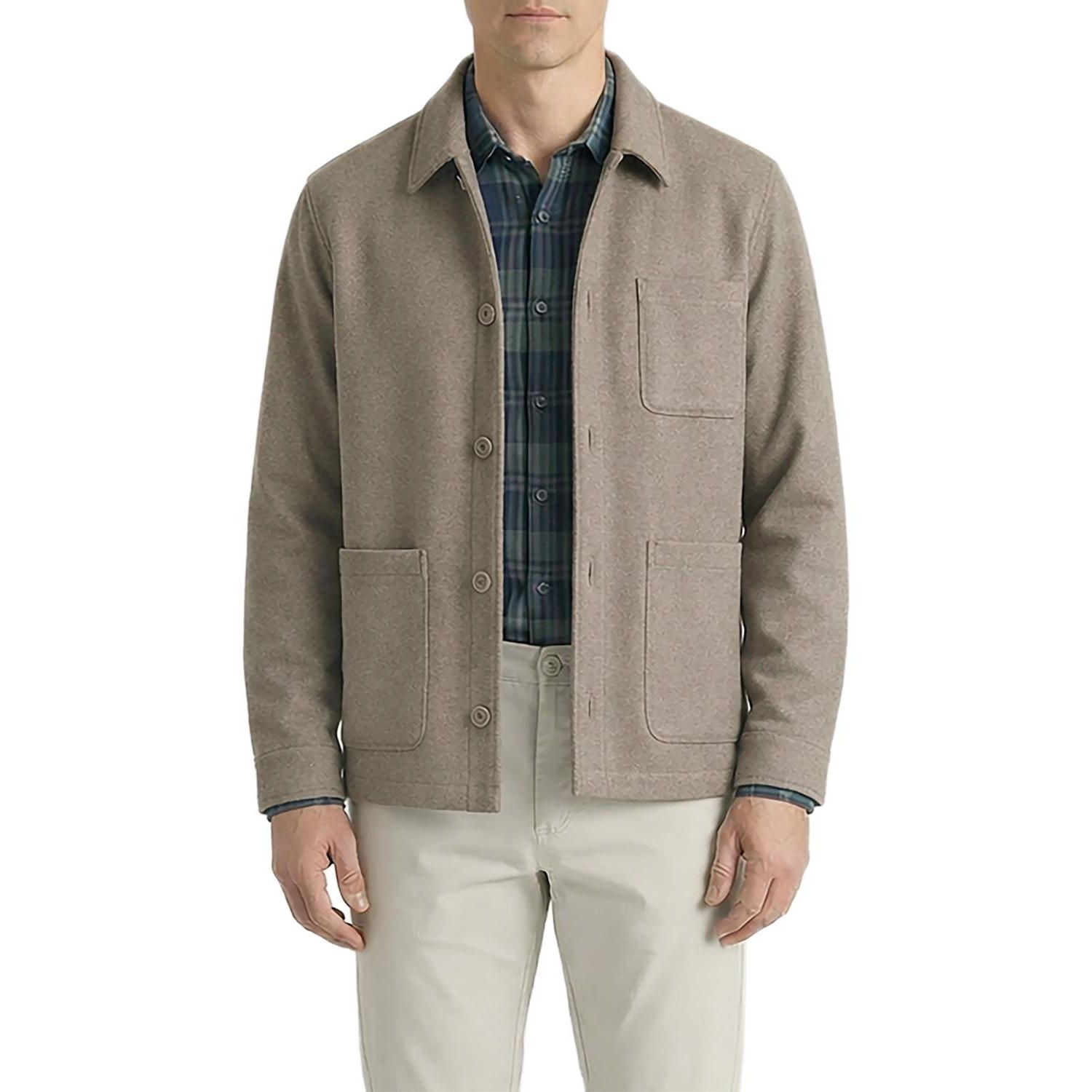 Men's Relaxed-Fit Wool-Like Shirt Jacket