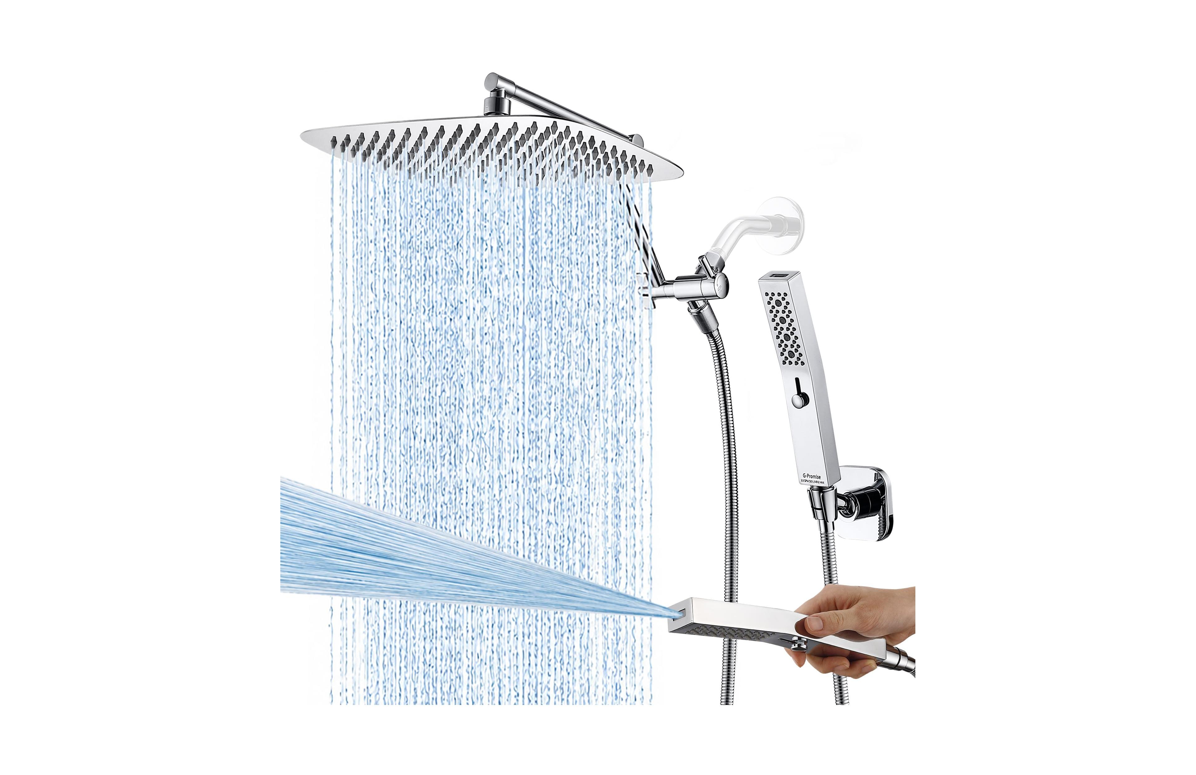 Cyqbd 1.8 Gpm Metal Rain Shower Head Handheld Power Wash Bathroom