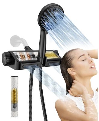 2-in-1 Filtered Shower Head Handheld Dual Spa System 10 Modes Power Wash