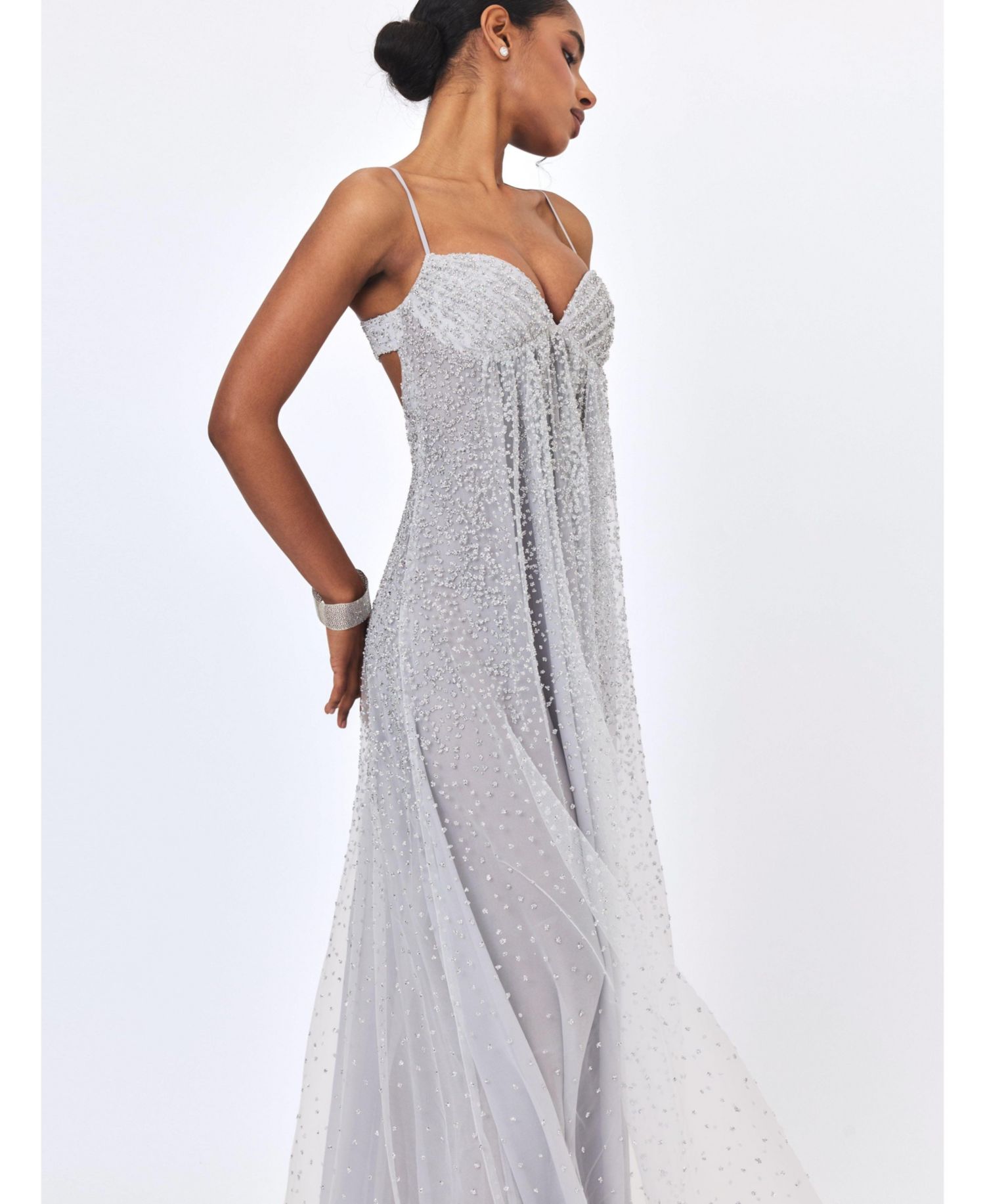 Women's Wallie Backless Rhinestone-Embellished Sweetheart Gown
