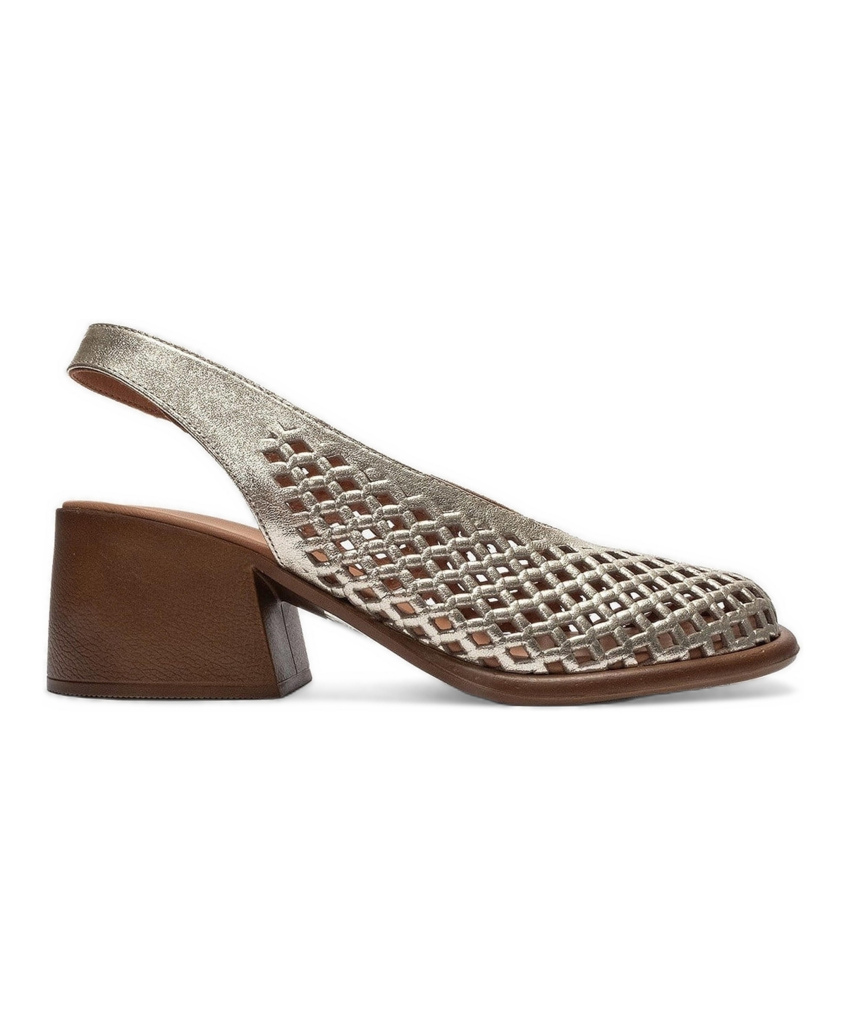 Forever and Always Shoes Women's Monvera Block Heel Leather Slingback Sandal