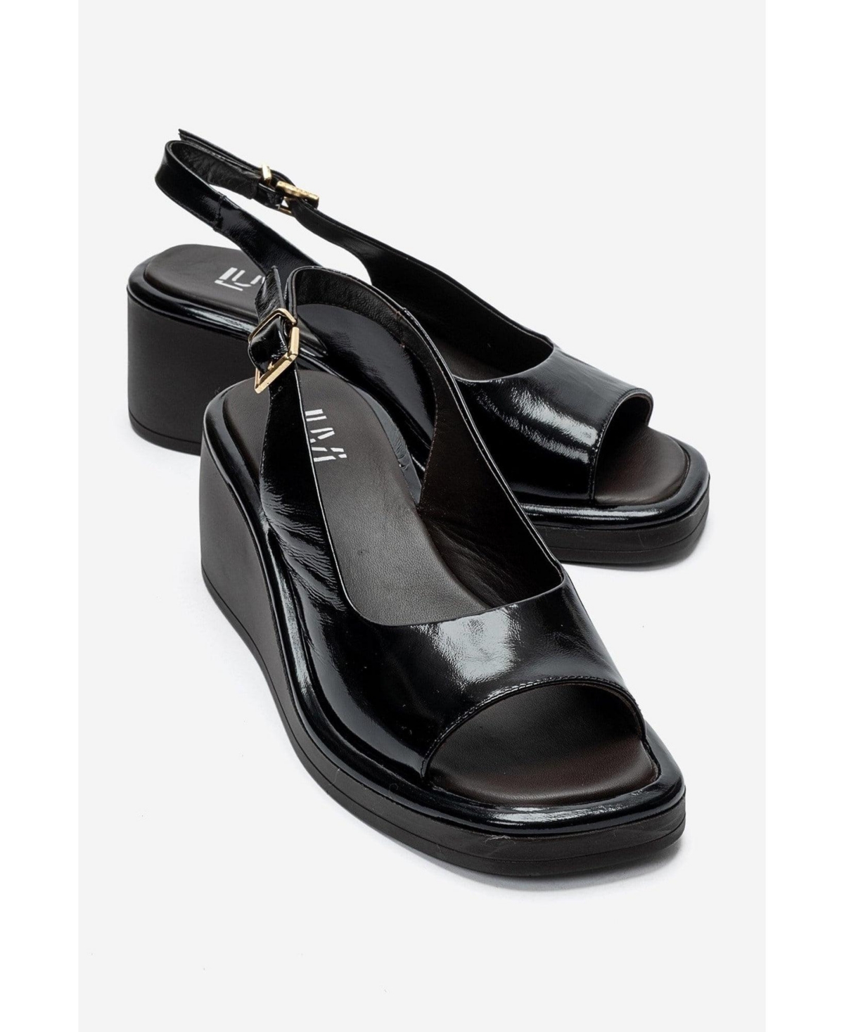 Forever and Always Shoes Women's Orlena Leather Platform Wedge Sandal