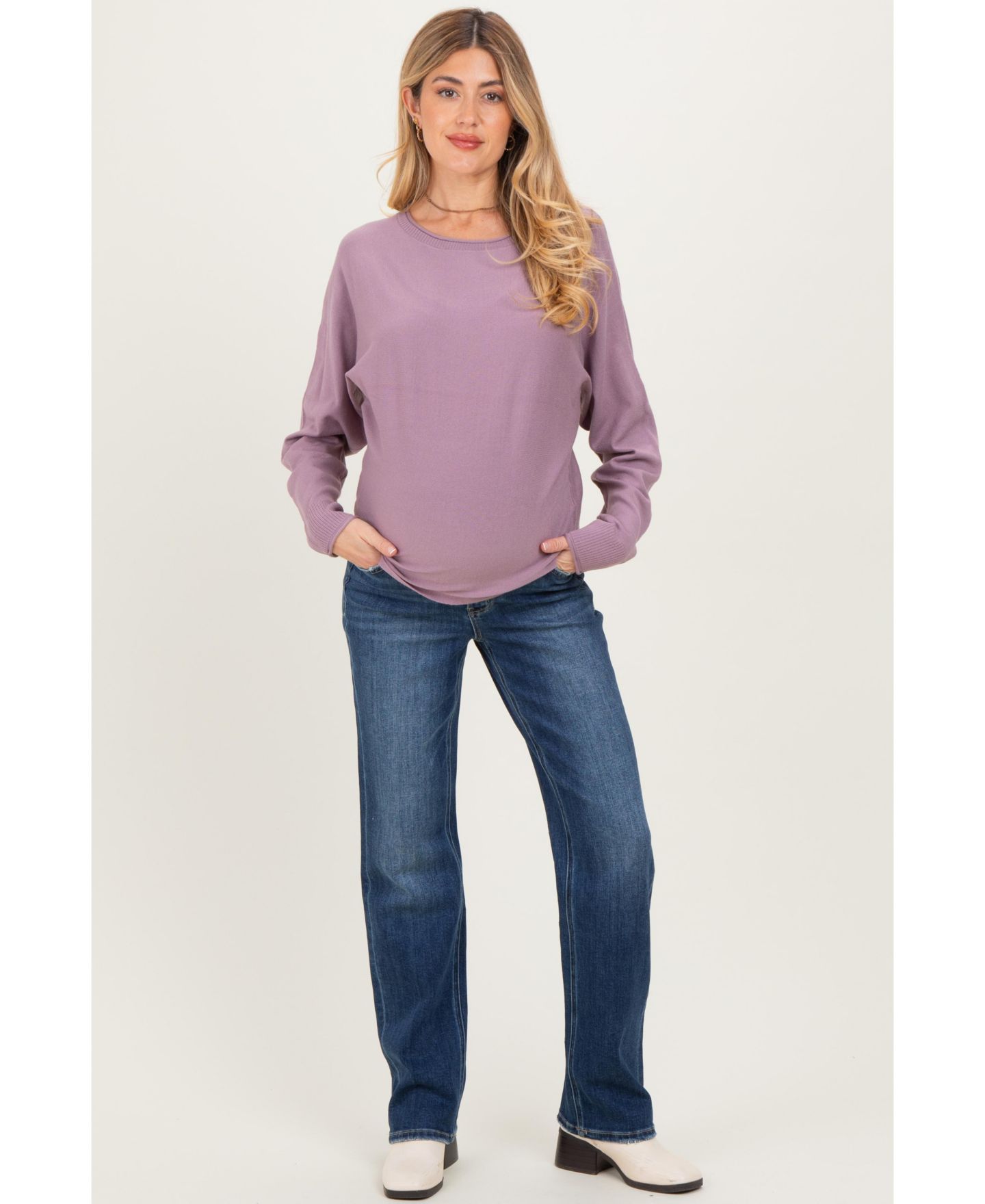 Женские джинсы Pinkblush Maternity High-Rise Dark Wash Straight-Leg, цвет: Тёмно-синий — фото 5
