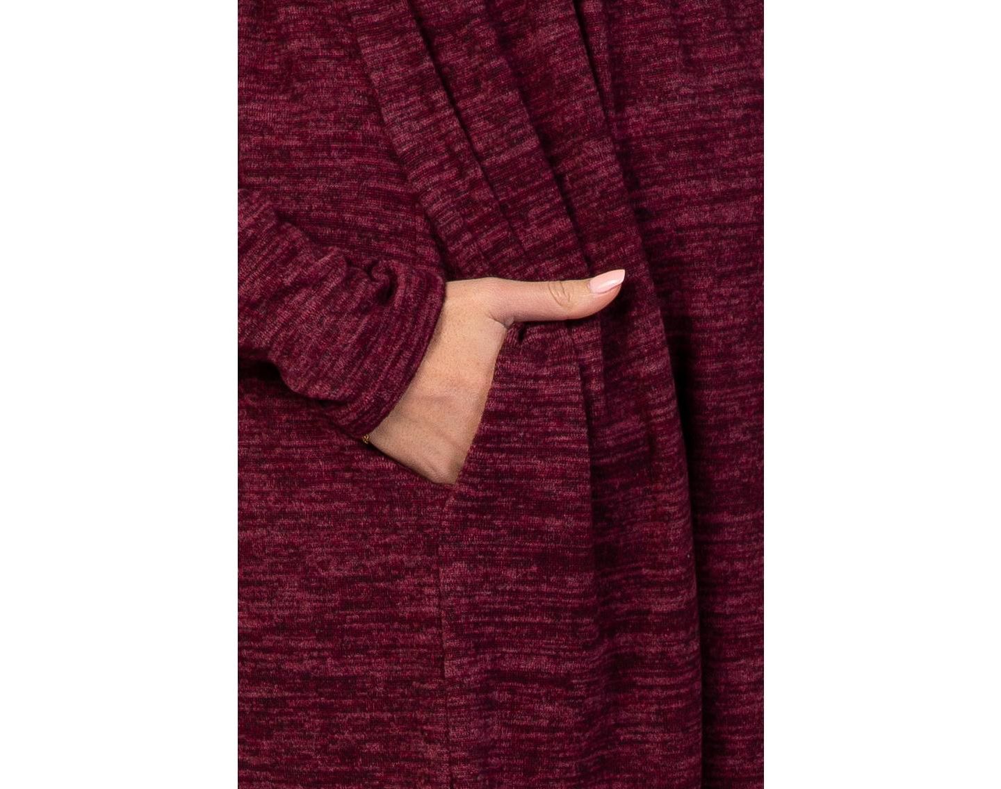 Женское платье Pinkblush Maternity Long-Sleeve Heathered Knit, цвет: Бордовый — фото 2