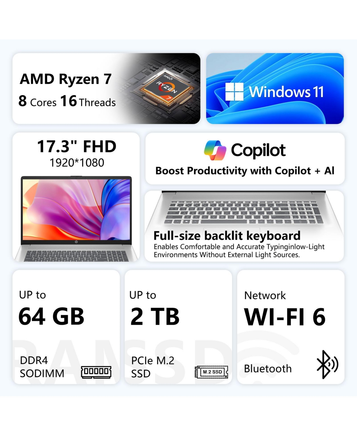 Hp Essential 17z-cp300 17.3" 32GB Ram Numeric-Keypad Laptop