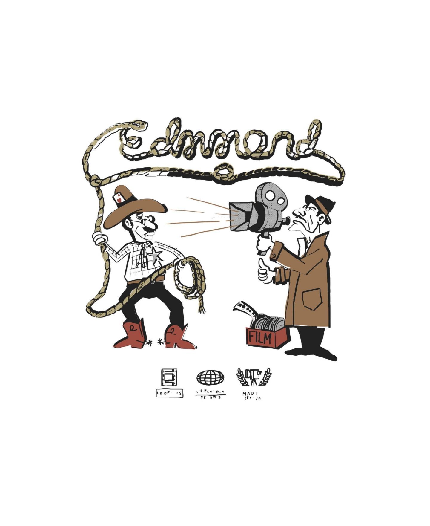 Мужская футболка Edmmond Studios Western Graphic Crew Neck, цвет: Молочный белый — фото 3
