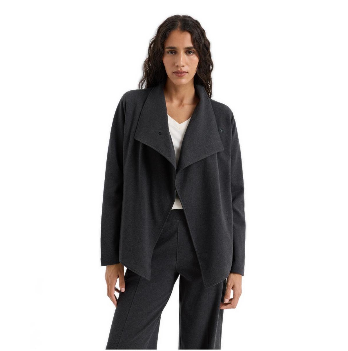Pact Women's Organic Cotton Roam Soft Jacket - Dark charcoal heather