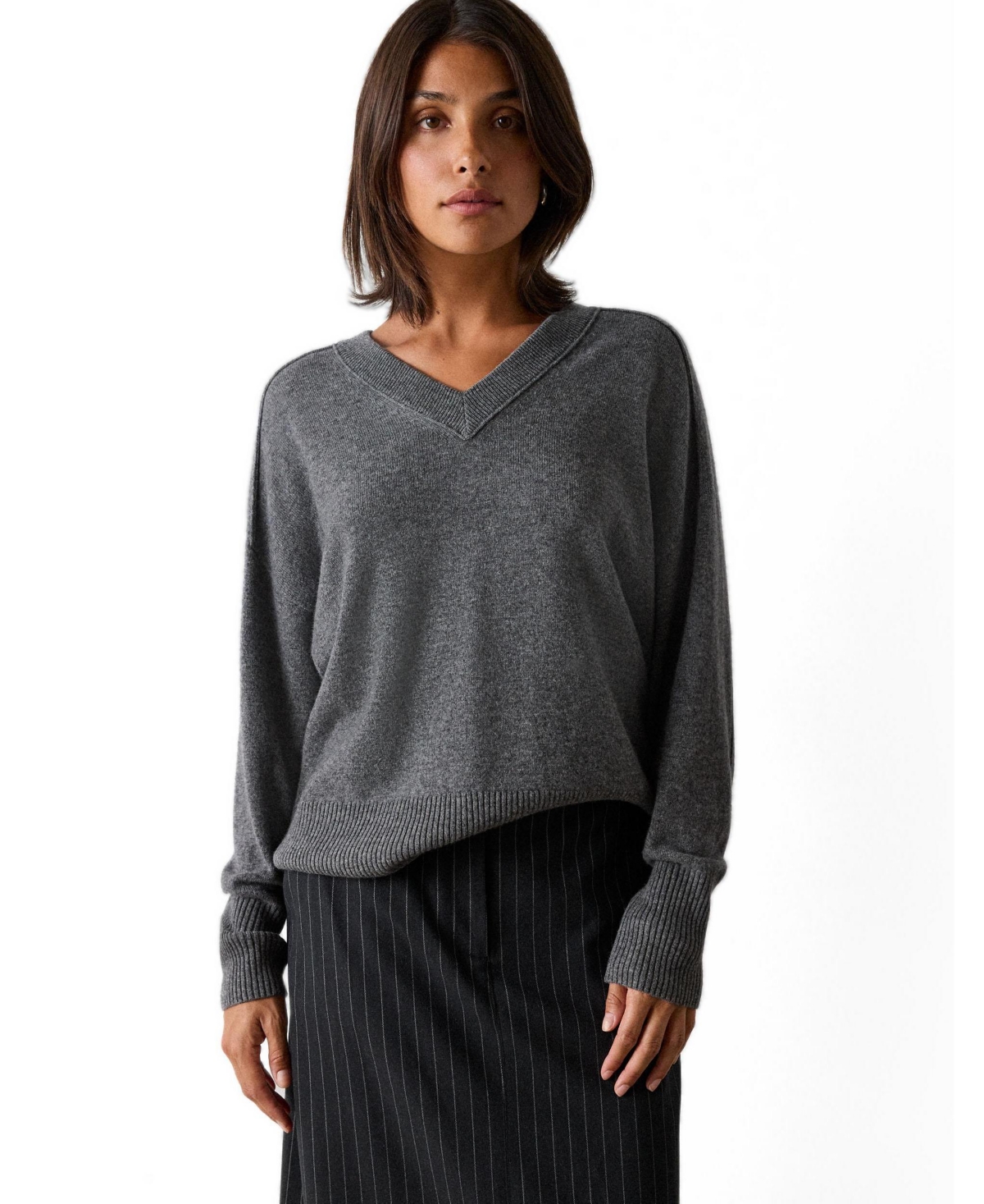 Whistles Women's Cashmere V-Neck Relaxed-Fit Jumper