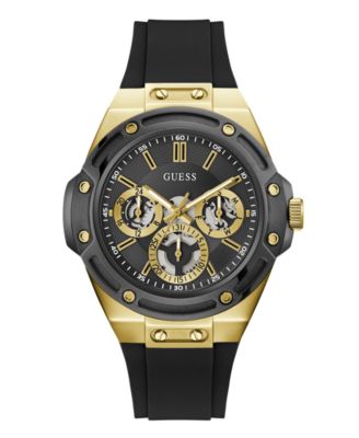 Men's Quartz Black Stainless Steel Watch 44mm