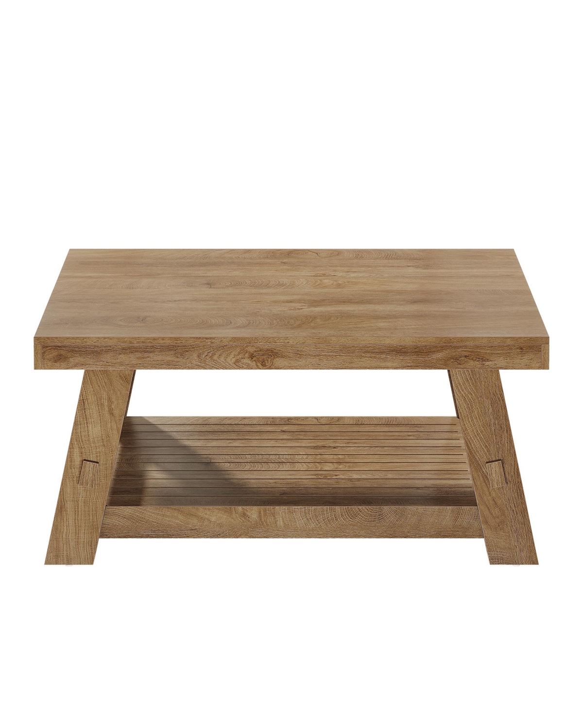 Tribesigns Rectangle Coffee Table, Wooden Low Coffee Tables, Rustic Farmhouse Center Tea Table