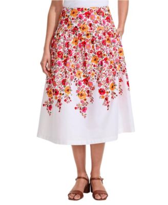 Women's Poplin Drop Waist Midi Skirt - Set Bottom
