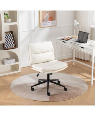PU Leather Swivel Criss-Cross Chair, with Height Adjustable and Swivel, for Home Office, Apartment, Criss Cross Chair