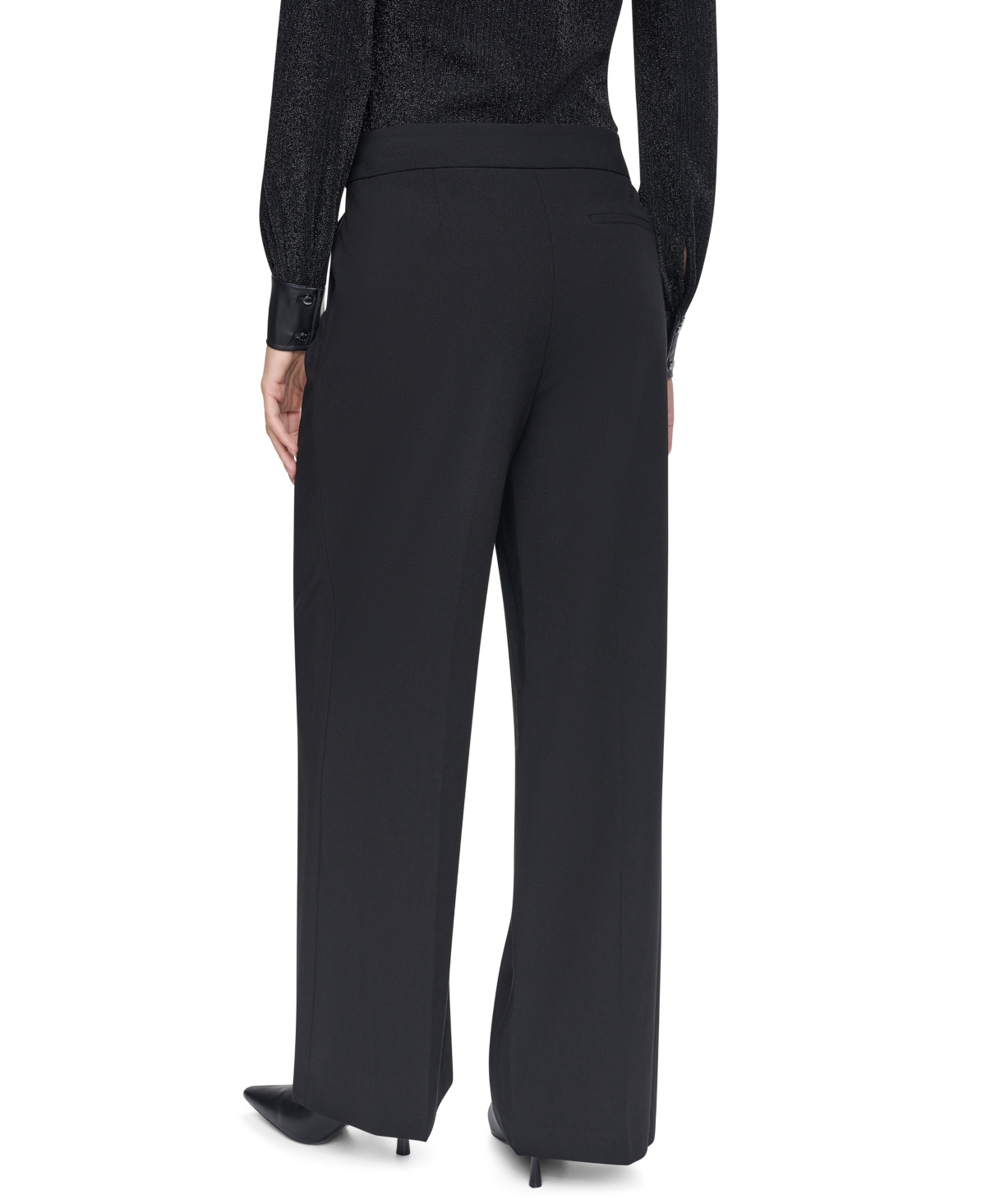 Dkny Women's High-Waisted Wide-Leg Belted Pants