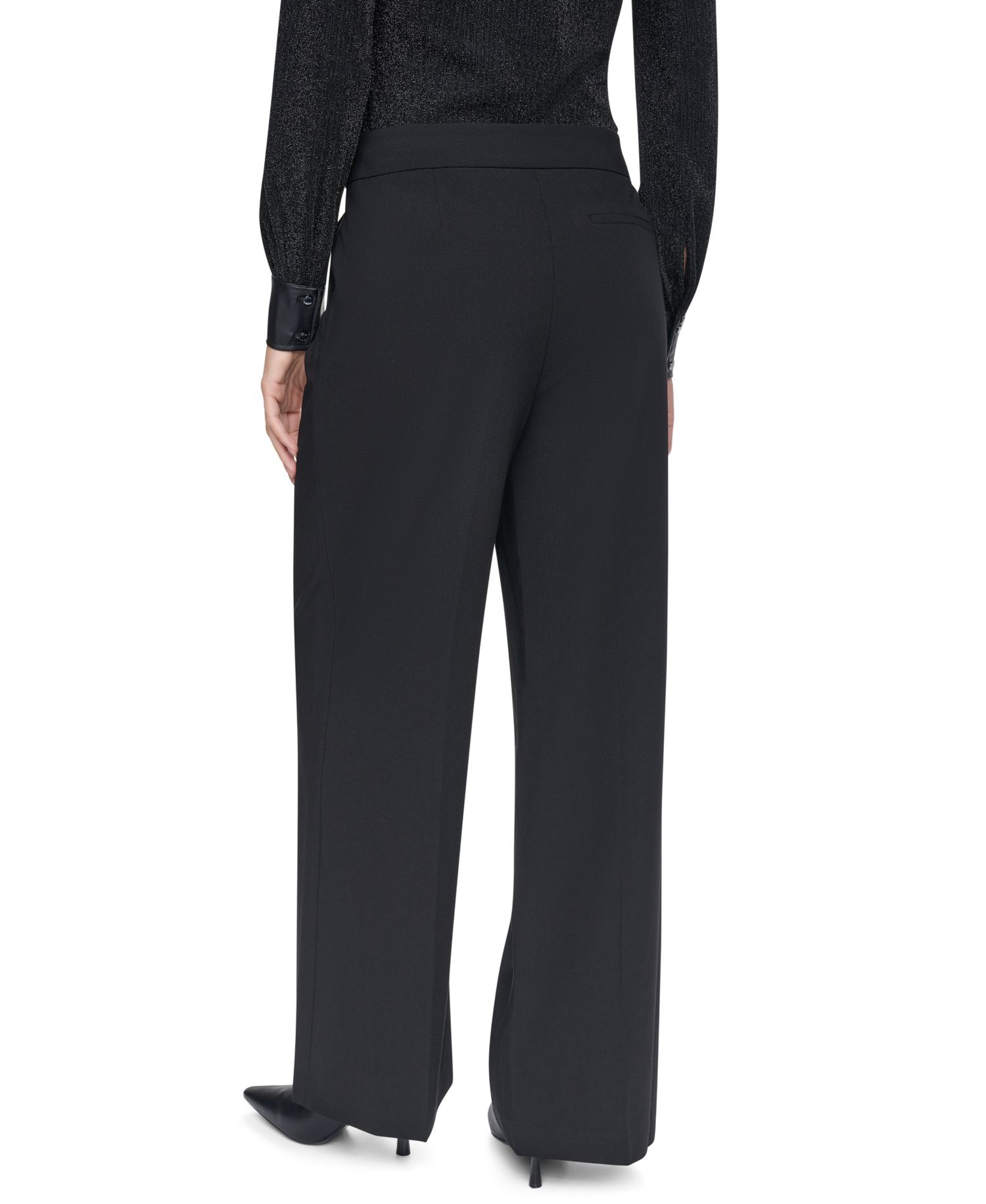 Women's High-Waisted Wide-Leg Belted Pants