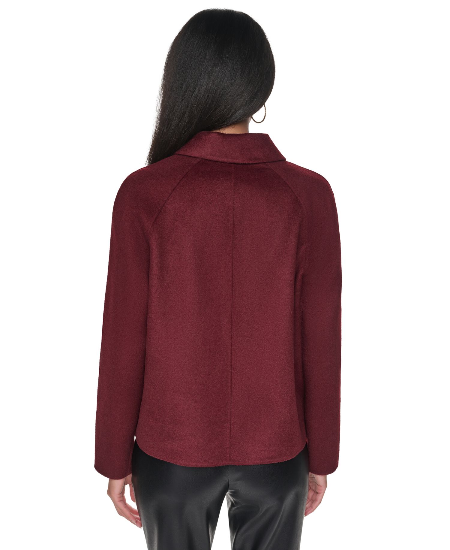 Women's Wool-Blend Button-Front Shirt Jacket