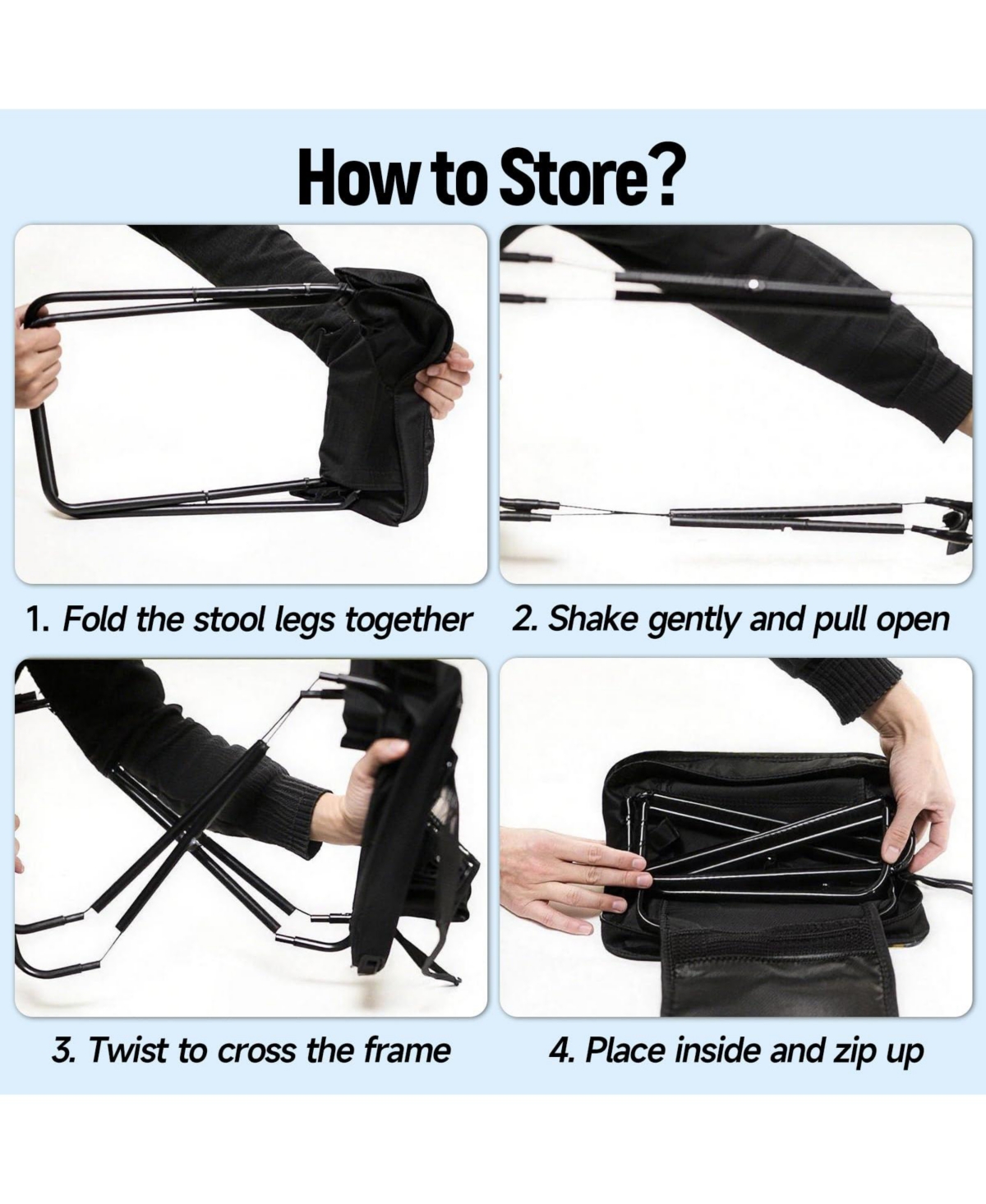 Aofar Folding Stool Portable Seat Outdoor Camping Fishing