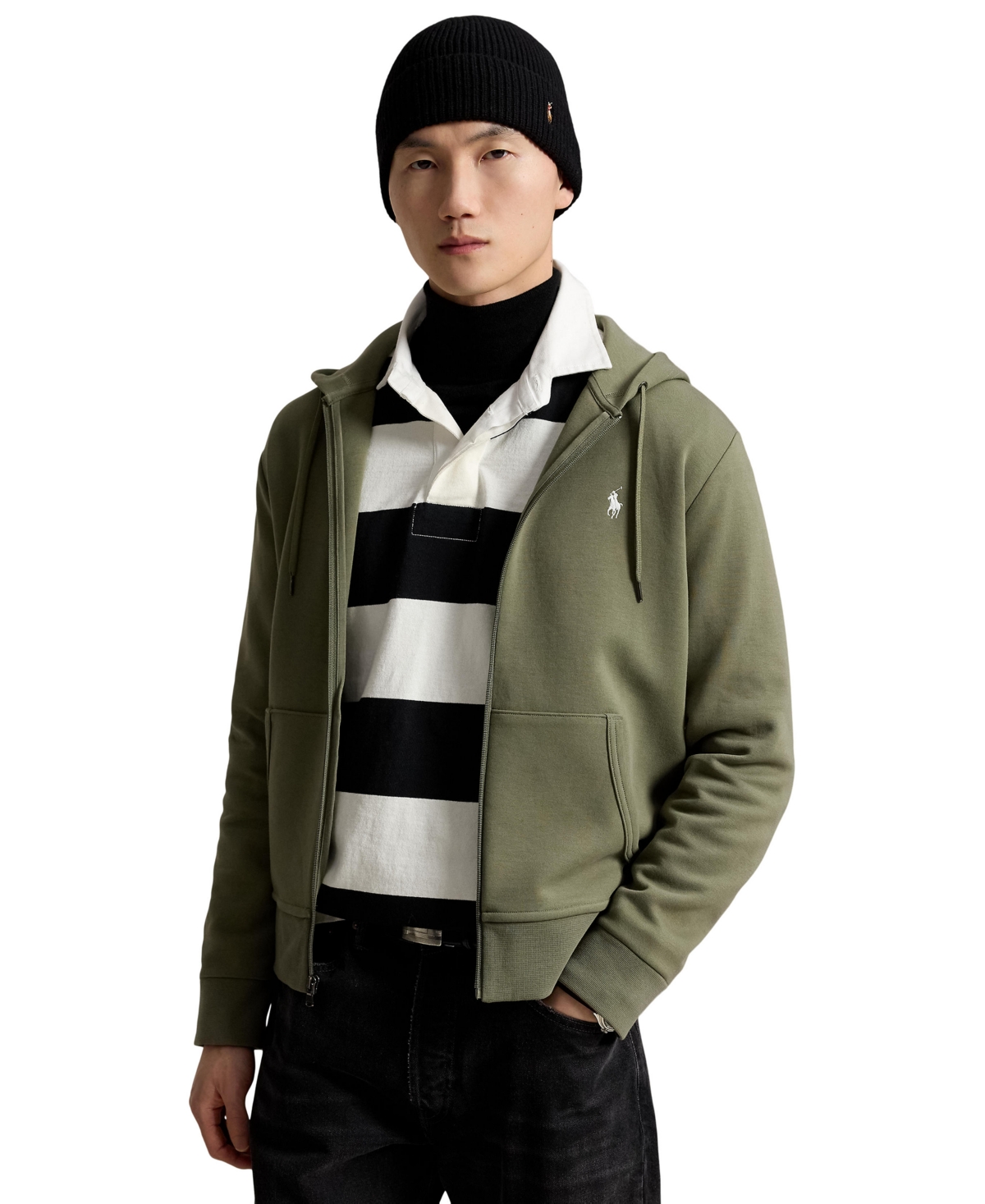 Polo Ralph Lauren Men's Double-knit Full-zip Hoodie In Cruise Olive,c1730