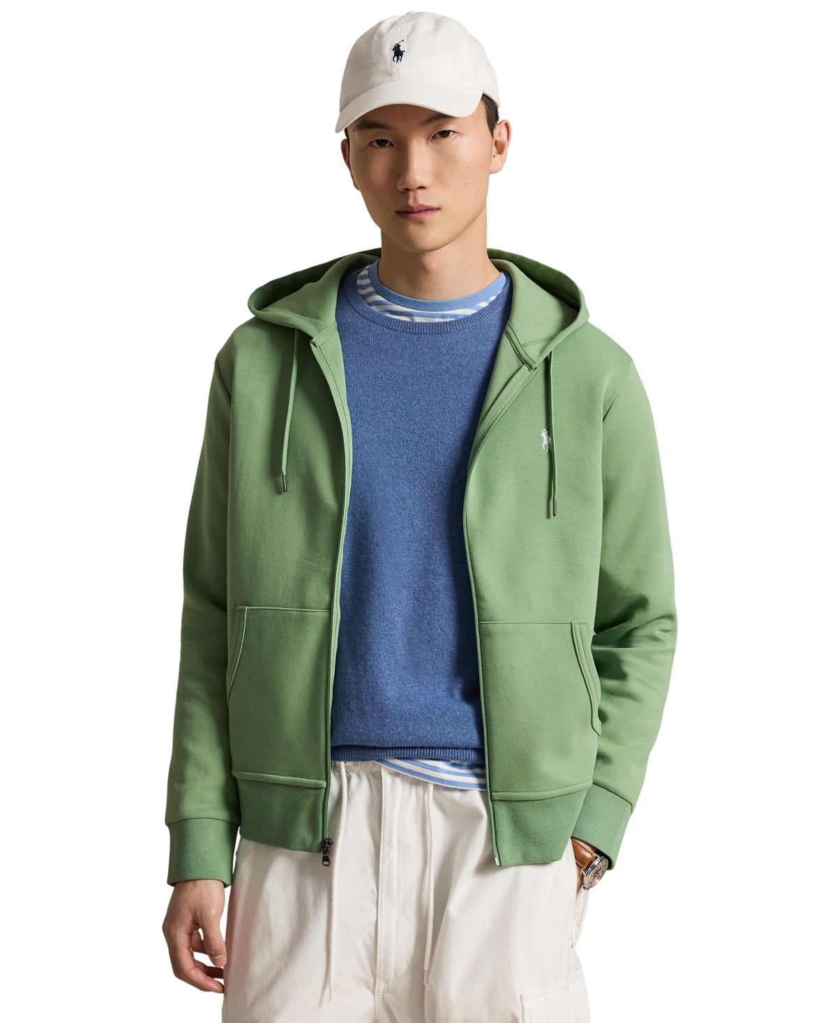 Polo Ralph Lauren Men's Double-knit Full-zip Hoodie In Outback Green,c1730
