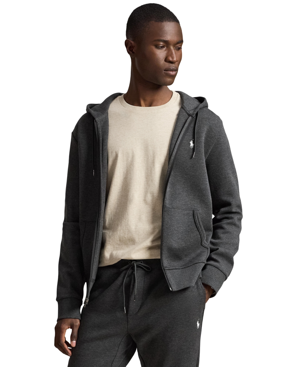 Polo Ralph Lauren Men's Double-knit Full-zip Hoodie In Windsor Heather,c1730