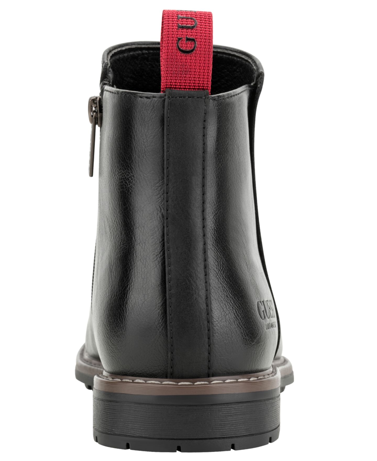 Мужские ботинки GUESS Daming Faux Leather Ankle Round-Toe, цвет: Чёрный — фото 3