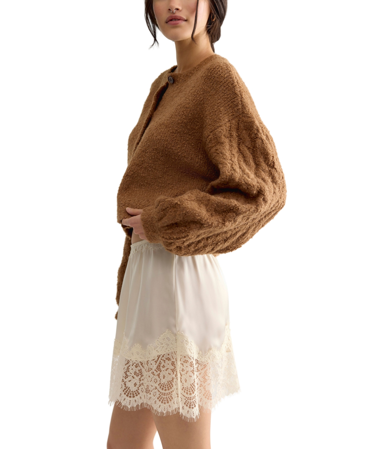 Free People Women's Thistle Cropped Crewneck Cardigan