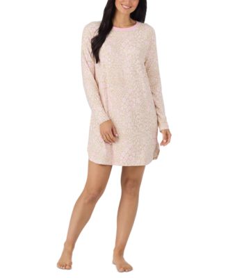 Women's Sweater-Knit Scoop Neck Curved-Hem Sleep Shirt